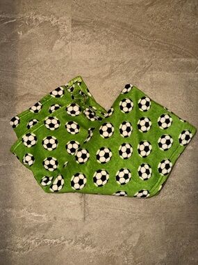Kids Soccer Print Green Blanket